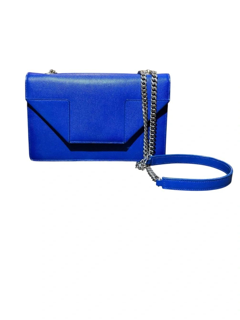 Saint Laurent Blue Leather Chainlink YSL Betty  Mini Crossbody Shoulder Flap Bag